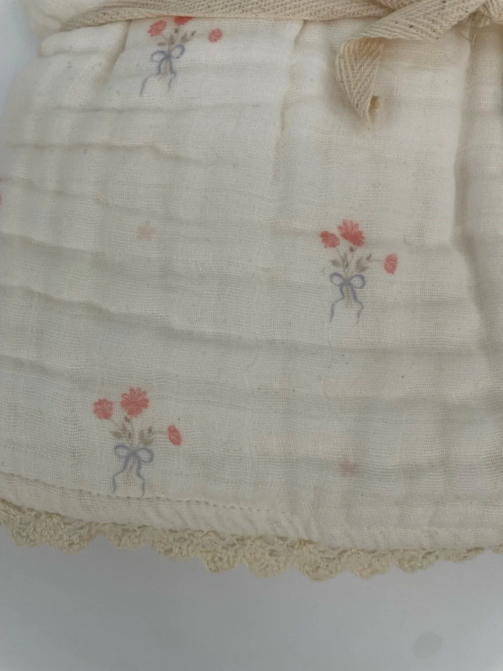 NEW Floral Bow Baby Keepsake Blanket
